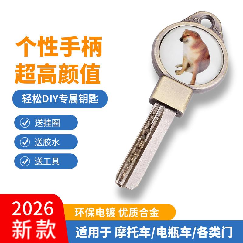 Cheems狗狗钥匙改装柴犬meme沙雕表情包电摩托车钥匙柄替换头夜光
