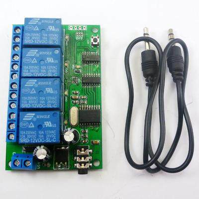 AD22B04新款4通道DTMF音频解码继电器控制指令可以修改遥控模块