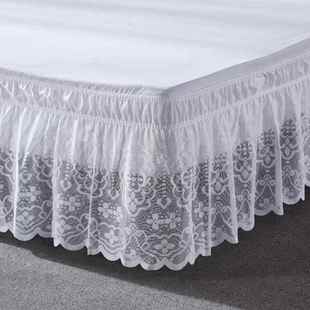 跨境弹力松紧床裙单双人床百褶床罩床尾裙Lacebedskirt16inch