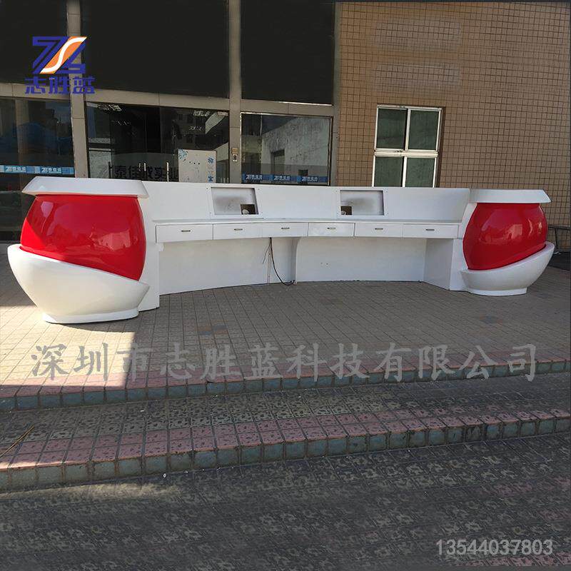玻璃钢前台商场写字楼办公酒店售楼部接待收银台办公台环保材质