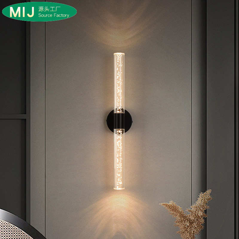 气泡柱壁灯LED双头圆柱个性电视背景墙装饰酒店过道简约创意壁灯