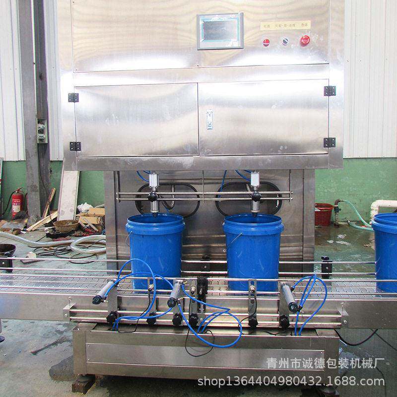 2头全自动18升流量计灌装机 菜籽油豆油灌装设备 食用油灌装机