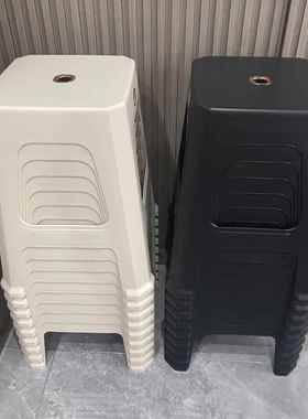 塑料凳子加厚成人胶板奶油风家居凳北欧中式成人踩脚凳可叠放备用