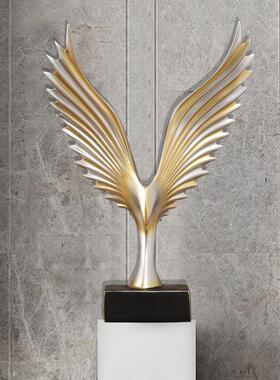 现代简约天使之翼树脂摆件大鹏展翅礼品创意家居酒柜玄关装饰