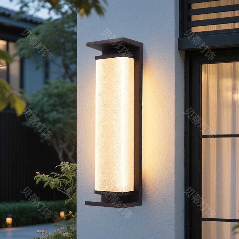 太阳能户外壁灯防水外墙灯中式别墅大门口柱子长条led壁灯门前灯