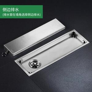 辉瓷 304不锈钢g加长隐形地漏侧边出水孔长方形地漏 工程地漏