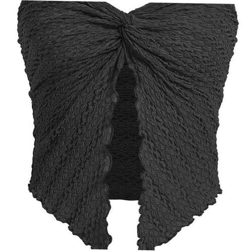 Women Y2k Ruched Off Shoulder Tube ops Strapless Front Open