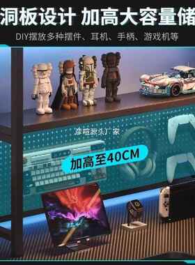 转电脑室桌电竞双人台式家用拐角桌式书桌UIK书架一体卧L角型办公