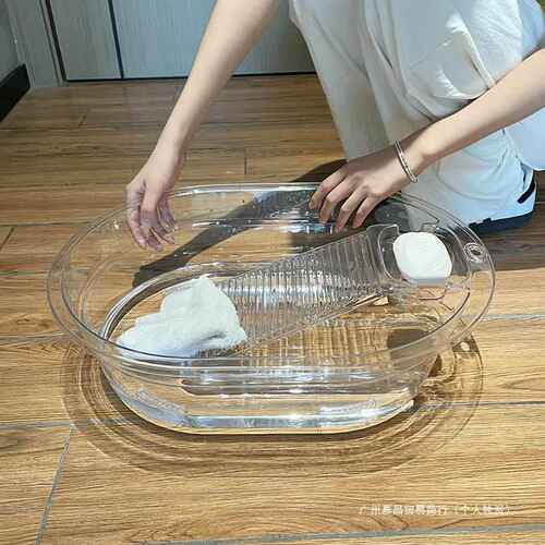 桶家用盆塑料搓衣板洗衣服洗衣盆加厚大一体式带洗衣盆大号多功能