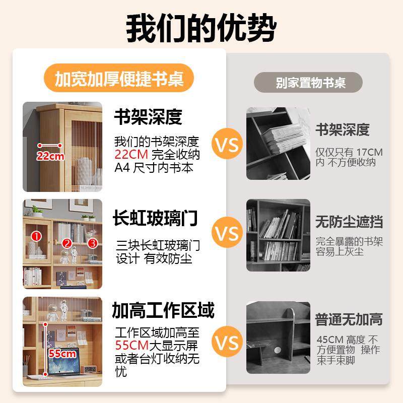 实木书桌书架一体家用可升降中小学生电脑桌简约卧室儿童学习桌椅,住宅家具,电脑桌,淘宝优惠券,粉丝福利购,淘宝优惠卷