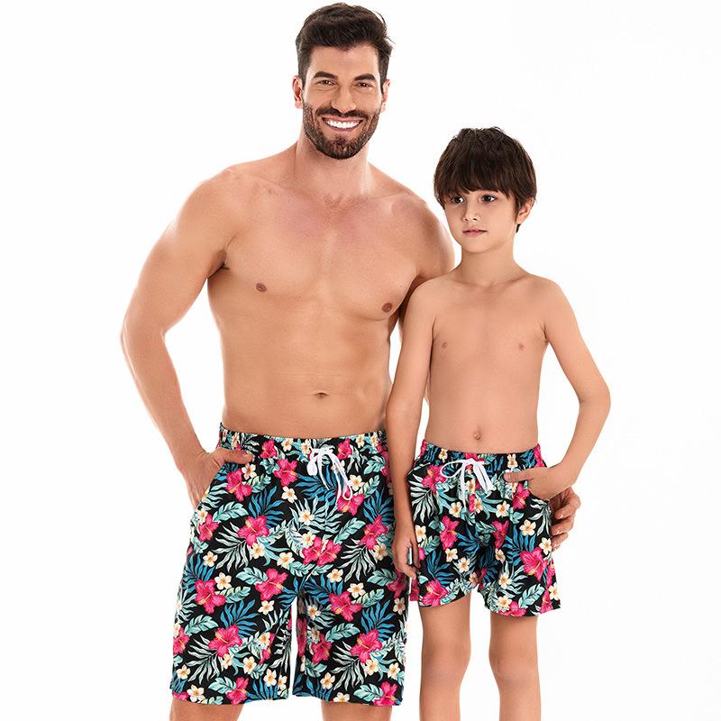 Mens swimming trunks parent-child style large size plus