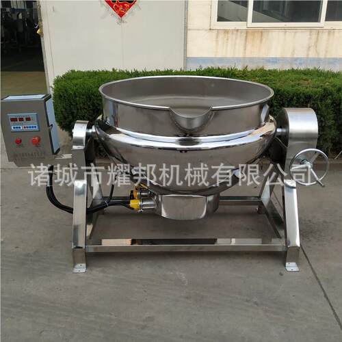 恒温不锈倾钢电加热卤花生煮业锅 yb-300工鸭可斜式黄豆煮锅 大型