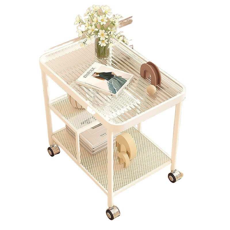 可移动沙发边几小推车置物架玻璃小茶几桌子客厅零食台卧室床头柜