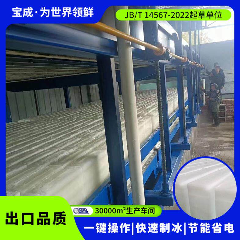 宝成1-300吨直冷块冰机制冰机PLC自动控制蔬菜保鲜冰块机