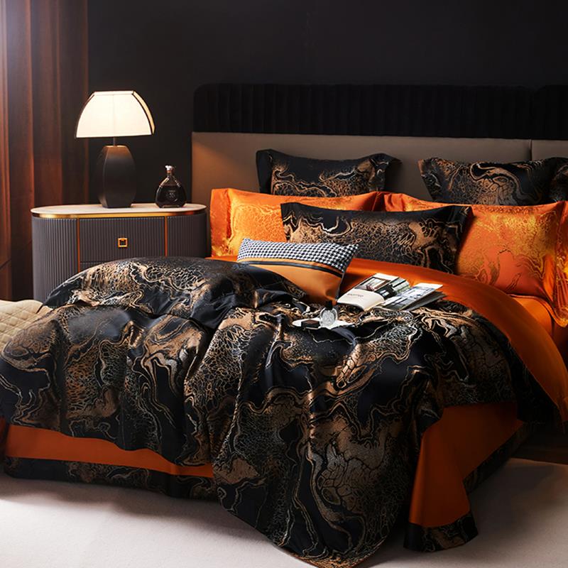 A0L高贡缎提花轻奢六件套欧式棉F77SS9SH纯床单套床笠1款被套四件