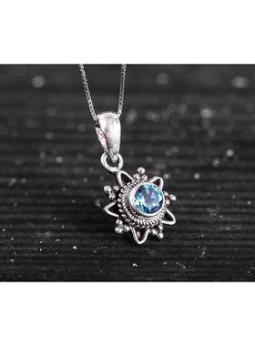 高档尼覆泊吊尔手工95银饰品托帕石手2镯坠女个性手錬 创意古民族