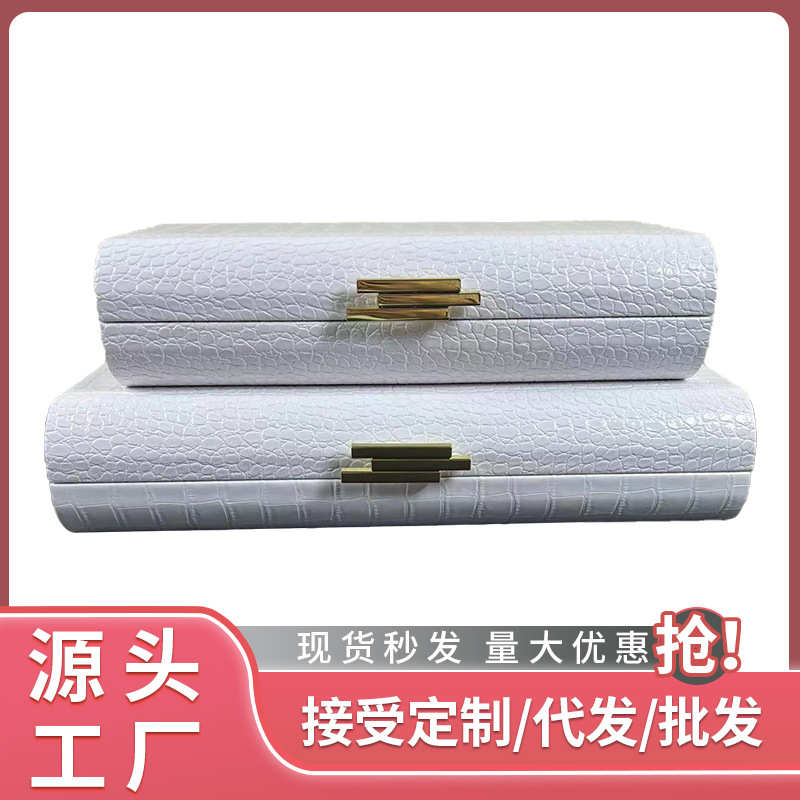 现代简约木质首饰收纳盒摆件样板间玄关客厅卧室桌面软装饰品摆件