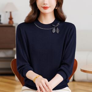 高端品牌妈妈装春季新款针织打底衫中老年妇女加肥加大上衣T恤衫