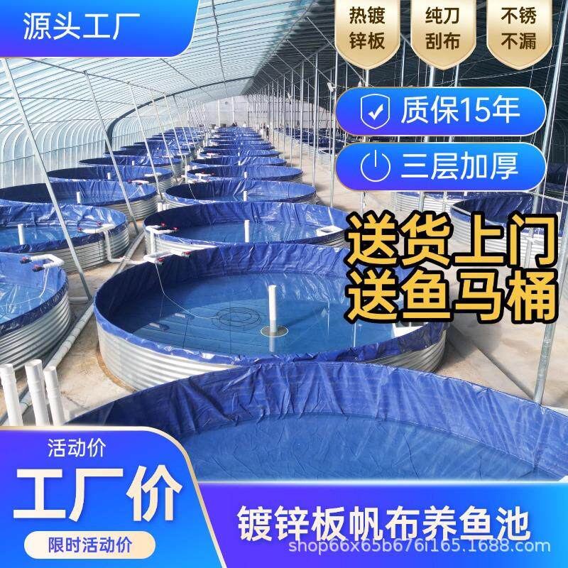 镀锌板帆布鱼池水产养殖池刀刮布养鱼池养虾池蚂蝗池果园蓄水池