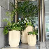 厂家玻户花璃钢盆0038组合商场酒店场售楼处花钵外广落地大号花器