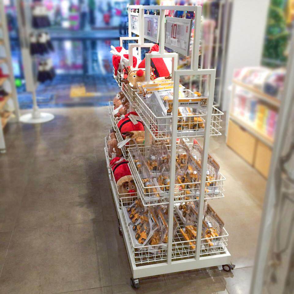 药展房促销小货架子面膜层化品店铺多网篮带广告牌移动妆中岛示架