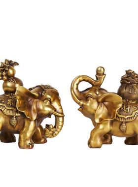 杨铜记 福象摆件 铜大象 钱袋象 福禄象 家居摆件 元宝象