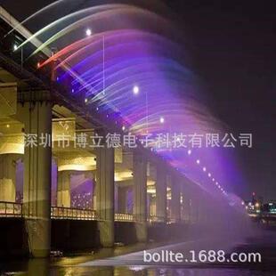 彩虹桥喷泉桥两侧音乐喷泉水幕水帘瀑布设计厂家户外水景灯光秀