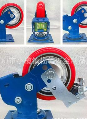 中型双弹簧FYJZ01减震轮45寸6音寸8寸灰色U重型P减震耐寸磨静推车