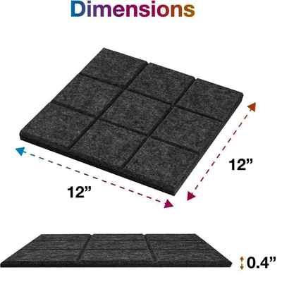 跨境供货方11662块小方格聚酯纤维自粘墙音面装饰隔音板形高密度