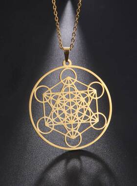Stainless Steel Angel Seal Archangel Metatron Necklace Women