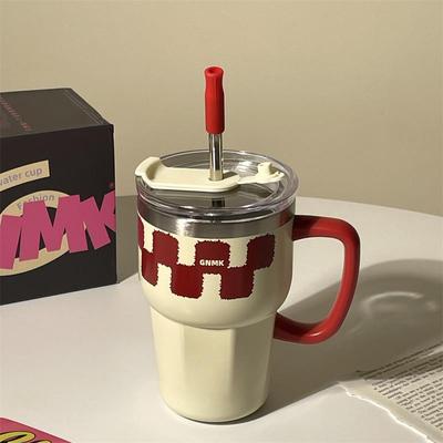 2025新款保温水杯咖啡杯女生不锈钢杯子带吸管家用保冷316保温杯