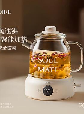 OIDIRE偶点全玻璃恒温养生壶家用多功能办公室小型煮茶壶器纯玻璃