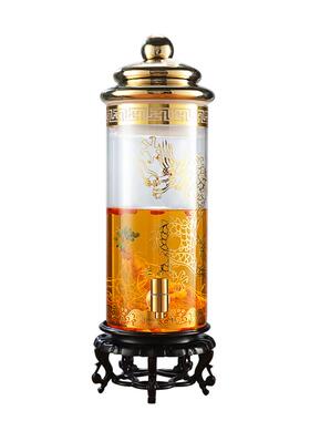 A5L泡酒玻璃瓶带龙头人参瓶大口加厚空酒瓶家用密封无铅酒坛