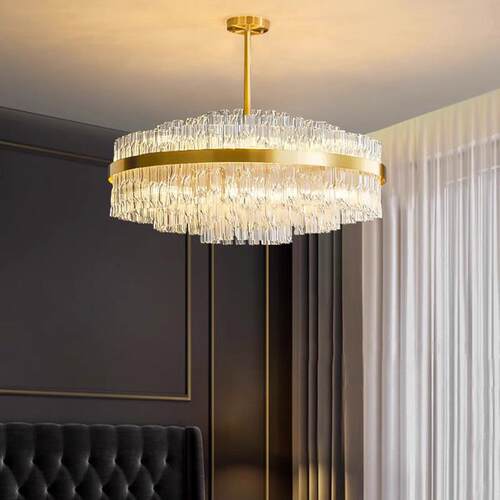 全铜轻奢吊灯客厅灯现代简约大气水晶灯2025新款主卧室设计师灯具