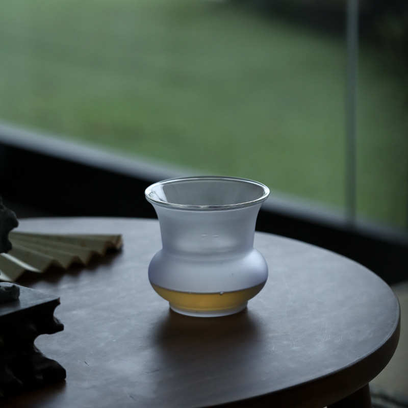 带盖琉璃茶渣缸茶桌倒水茶台茶室玻璃建水茶洗会所水盂壶承干泡台
