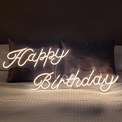 室内生日快乐led灯happybirthday霓虹灯发光字母灯牌派对布置装饰