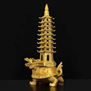 纯铜龙龟塔摆件 铜龙龟 文昌塔家居饰品工艺礼品摆件大小号