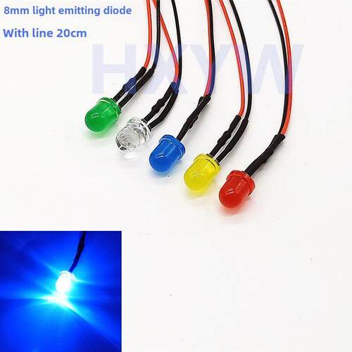 F8发光二极管 8MMLED指示灯3V5V12V24V36V带线设备电源工作信号灯