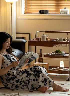 y漫边时光推车m实木可移动中古H-SL-4角几复古沙发几边客厅侧柜茶