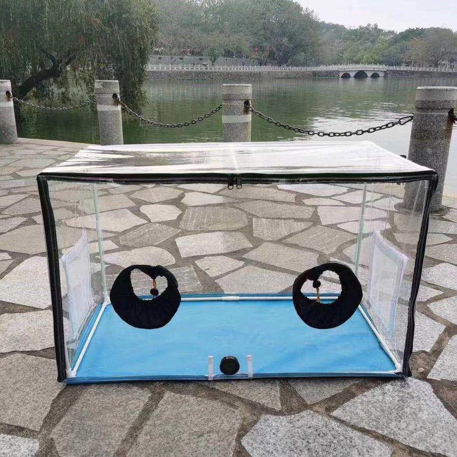 蘑菇种植蓝色防水静气盒便携式蘑菇植物种植箱-升级版配防虫纱窗