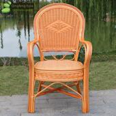 纯藤椅单筋老人靠背真藤手工编织休闲阳台桌椅办公电脑椅