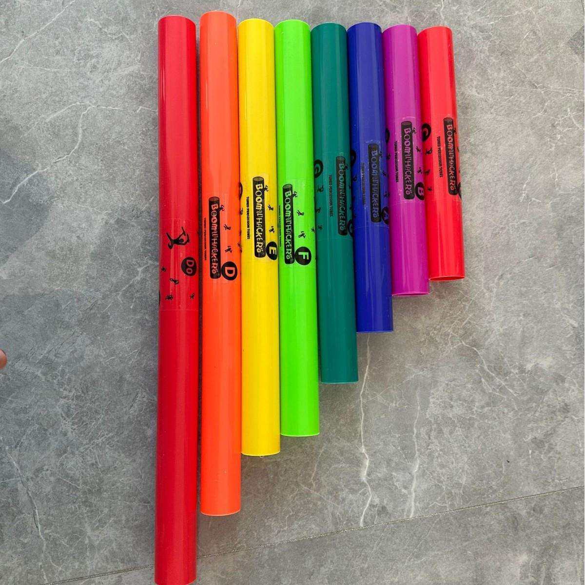 奥尔夫乐器塑料8音音筒 8音响筒 彩色八音响管儿童教具乐器