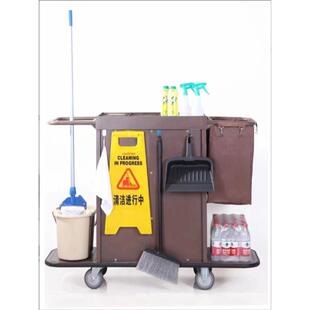 批发供应酒店客房服务推车 铁烤漆工作推车 酒店布草车