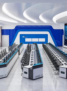 集控室机房五联中控台 安贝斯指挥中心主控桌 弧形加厚控制台