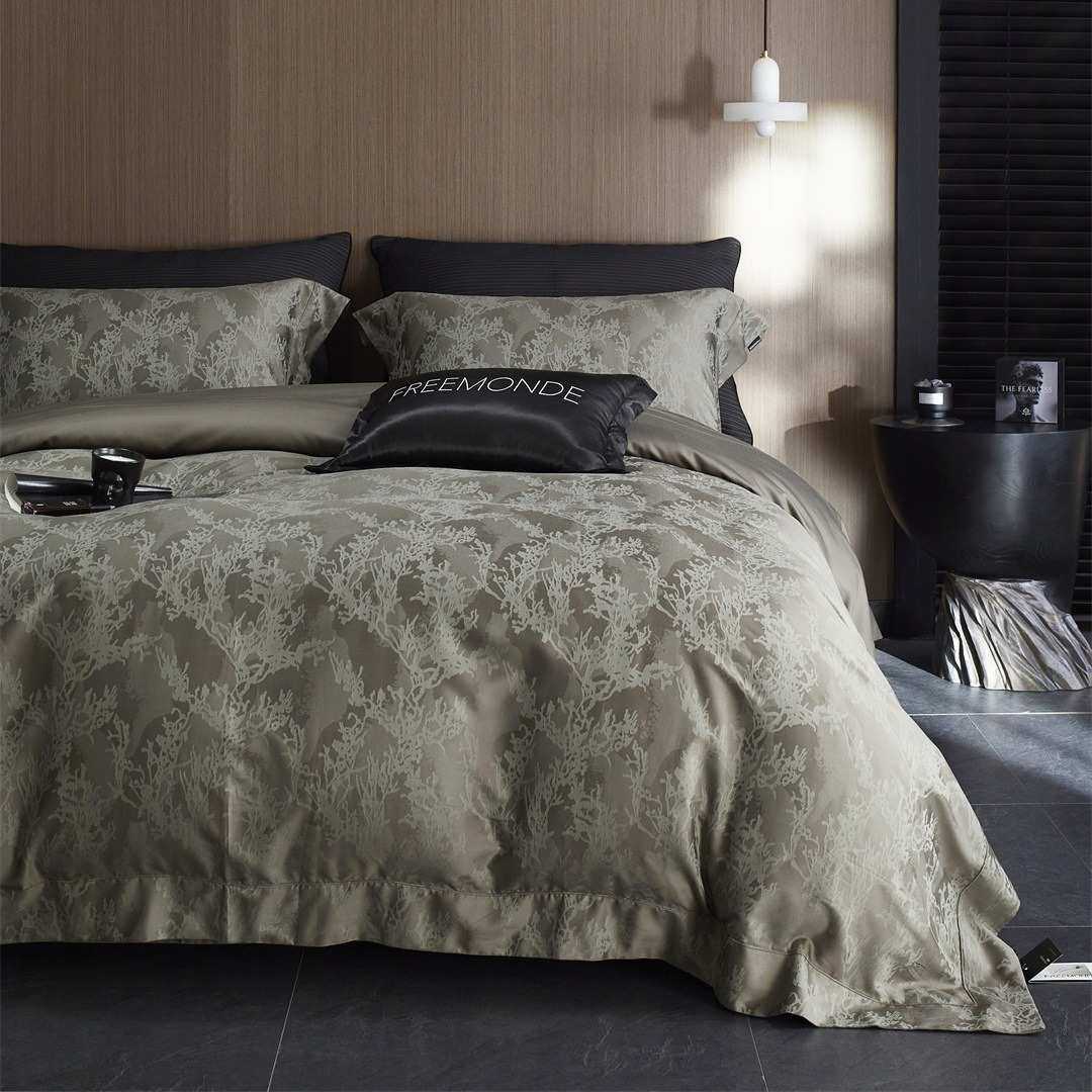 海丝棉样板房风家四纺寝具天床现代提花件套超细别墅品简约旦珊瑚,床上用品,床品套件/四件套/多件套,淘宝优惠券,粉丝福利购,淘宝优惠卷