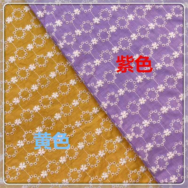 新款直销多色纯棉素色薄棉布 水洗棉绉布印花仿绣花布料 童装DIY