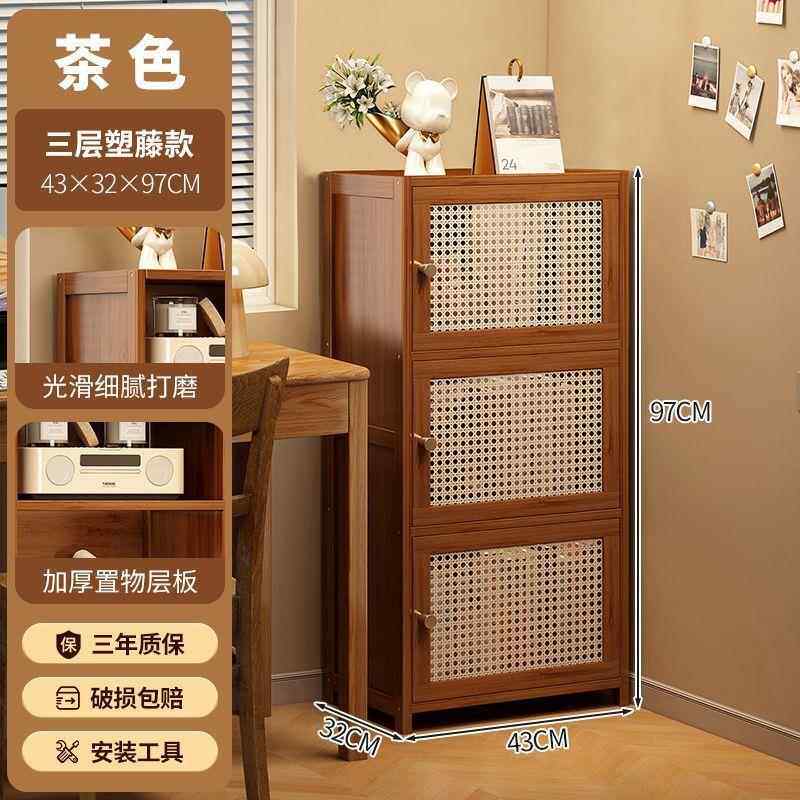 书架落地置物架家用书柜多层书房带门防尘简易组装一体靠墙储物柜