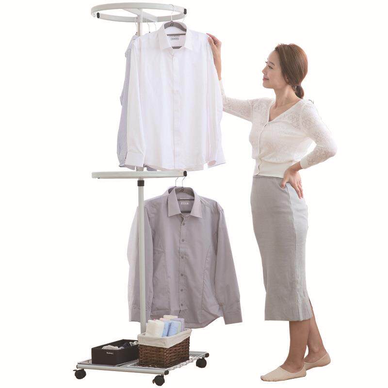 服装店衣服展示架旋转落地移动不锈钢挂衣架男女装货架衣服架子