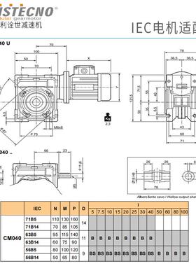 意大利诠世减速n机ransteco电小机蜗轮蜗杆减SNCM040U速箱齿轮t箱
