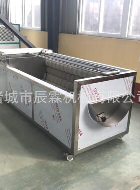 全自动毛刷土豆清洗机毛辊红薯土豆清洗去皮机工业大型洗姜机